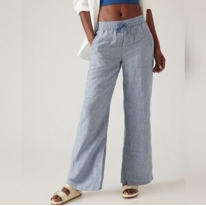 Athleta Retreat Linen High Rise Wide Leg Pants